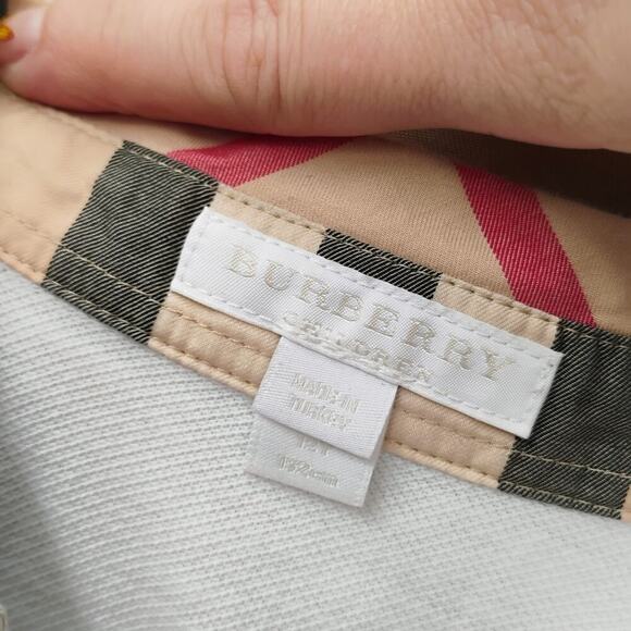 BURBERRY Polo size 12y young girls polo T-shirt Burberry logo pattern print - Picture 11 of 15